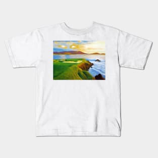 Beautiful acrylic on canvas of the 7th hole at Pebble Beach Kids T-Shirt